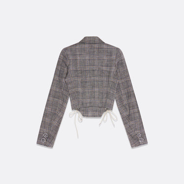 Faith Connexion Double Breasted Cropped Blazer Laced Bijou Buttons