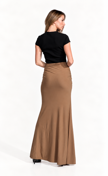 Simkhai Matilde Short Sleeve Gown Black & Brown