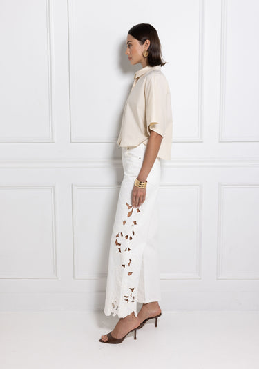 Simkhai Porter Embroidered Jean Marshmellow
