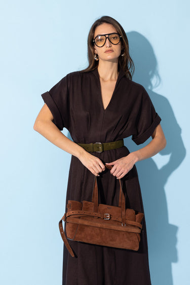 Alberta Ferretti Midi Dress Brown