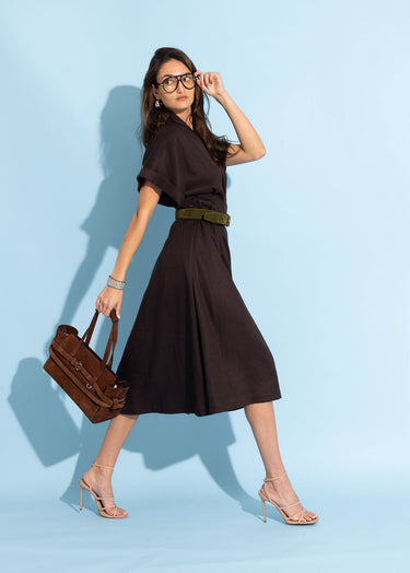 Alberta Ferretti Midi Dress Brown