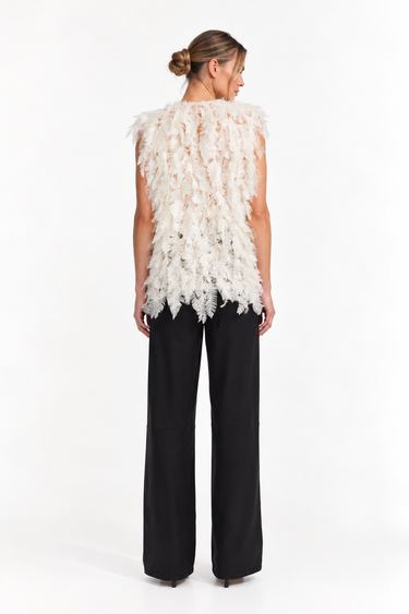 Simkhai Fei Feathery Satin Top