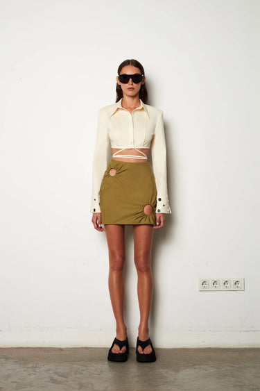 ILA PAVLA Mini Skirt With Two Ring Cut-outs