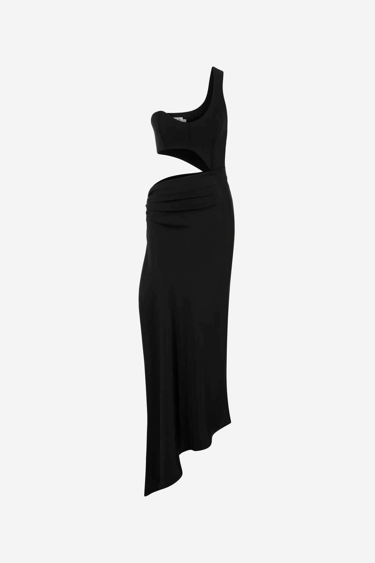 ILA HELEN Corsetry Inspired One-Shoulder Midi Dress