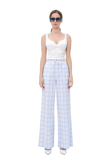 Moschino Jeans Check Poplin Light blue Pants
