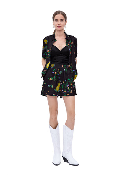 Moschino Jeans Ramage Print Multi Black Shorts