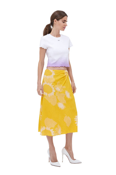 Moschino Jeans Sunflower Skirt Creponne