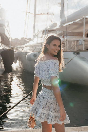 Sunday Saint Tropez Zolita Embroidered Skirt Lavender