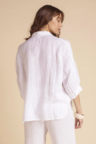 Sunday Saint Tropez Planteur Linen Shirt White