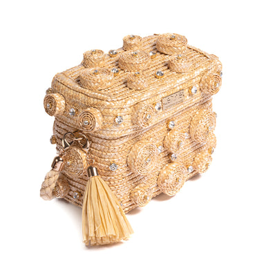 Le Nine Mini Trunk Natural Raffia Bag