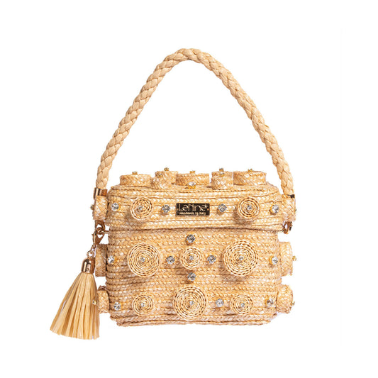Le Nine Mini Trunk Natural Raffia Bag
