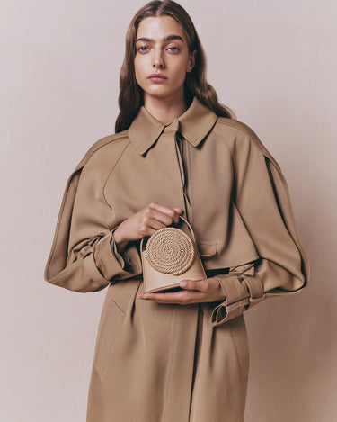 DESTREE MINI GUNTHER PASSEMENTERIE BEIGE SATIN BAG