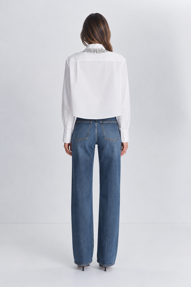 Simkhai Renata Embellished Button Down Shirt White