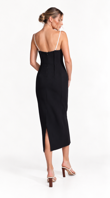 Simkhai Kristen Midi Dress Black Multi