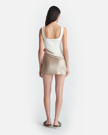 Nanushka Marijn Ribbed Jersey and Slip Satin Dress