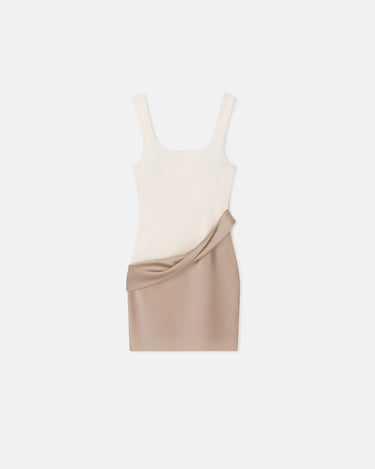 Nanushka Marijn Ribbed Jersey and Slip Satin Dress