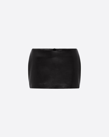 Alex Perry Low Rise Mini Skirt in Leather