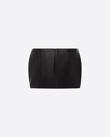 Alex Perry Low Rise Mini Skirt in Leather