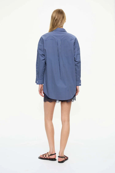 LMND Chiara Long Sleeve Shirt Stripes Mid-Length Navy/Natural