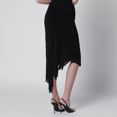 Francesco Murano Drapped Longuette Skirt Black