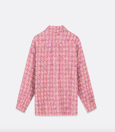 Faith Connexion Oversized Tweed Shirt Pink