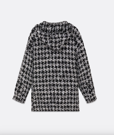 Faith Connexion Oversized Tweed Shirt Black and Whitee