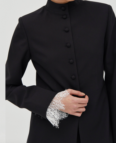 THIRD FORM NOCTURNE LACE TRIM BLAZER | NOIR