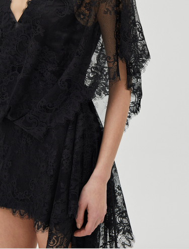 THIRD FORM POETRY DRAPED LACE DRESS | SMOKE
