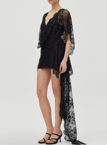 THIRD FORM POETRY DRAPED LACE DRESS | SMOKE