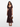 Self-Portrait Brown Robbed Knit Midi Dress