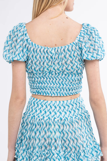 Sunday Saint Tropez. Kia Lurex Top Turquoise