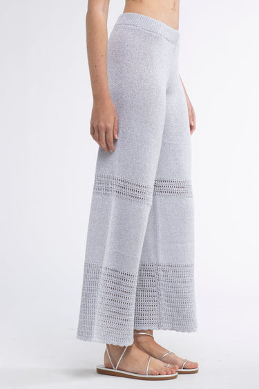 Sunday Saint Tropez Tina Crochet Lurex Pants Silver