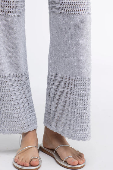 Sunday Saint Tropez Tina Crochet Lurex Pants Silver