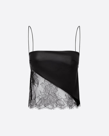 Alex PerryCamisole Top in Leather & Lace