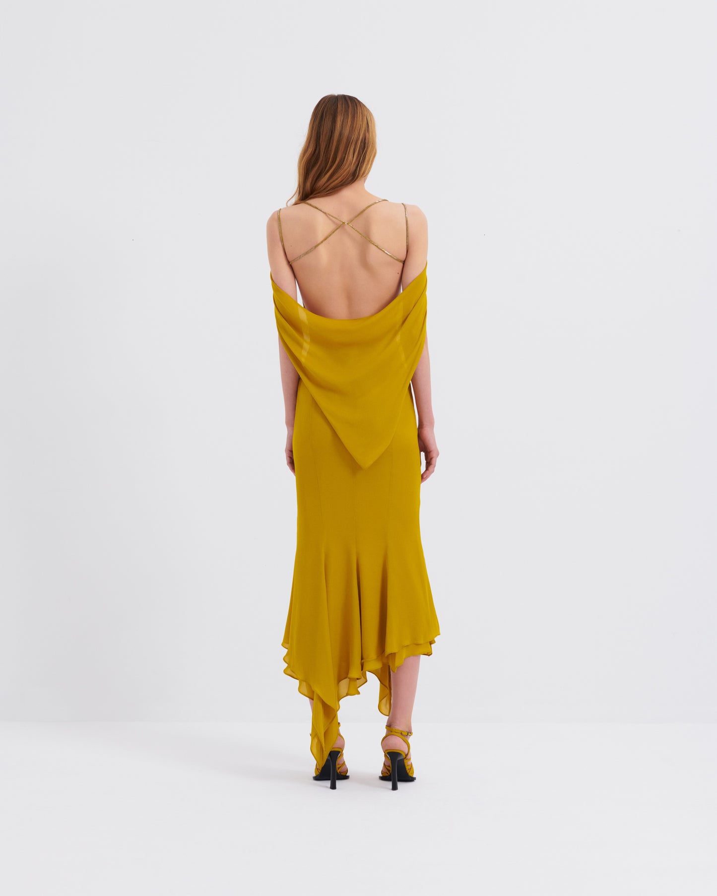 Tayfun Kaba Off the Shoulder Midi Dress