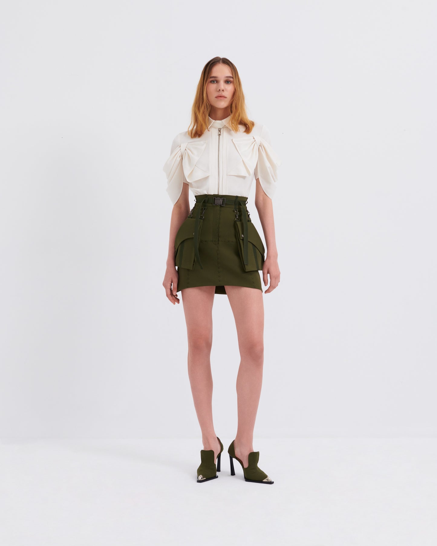 Tayfun  Kaba Buckle Belted Mini Skirt