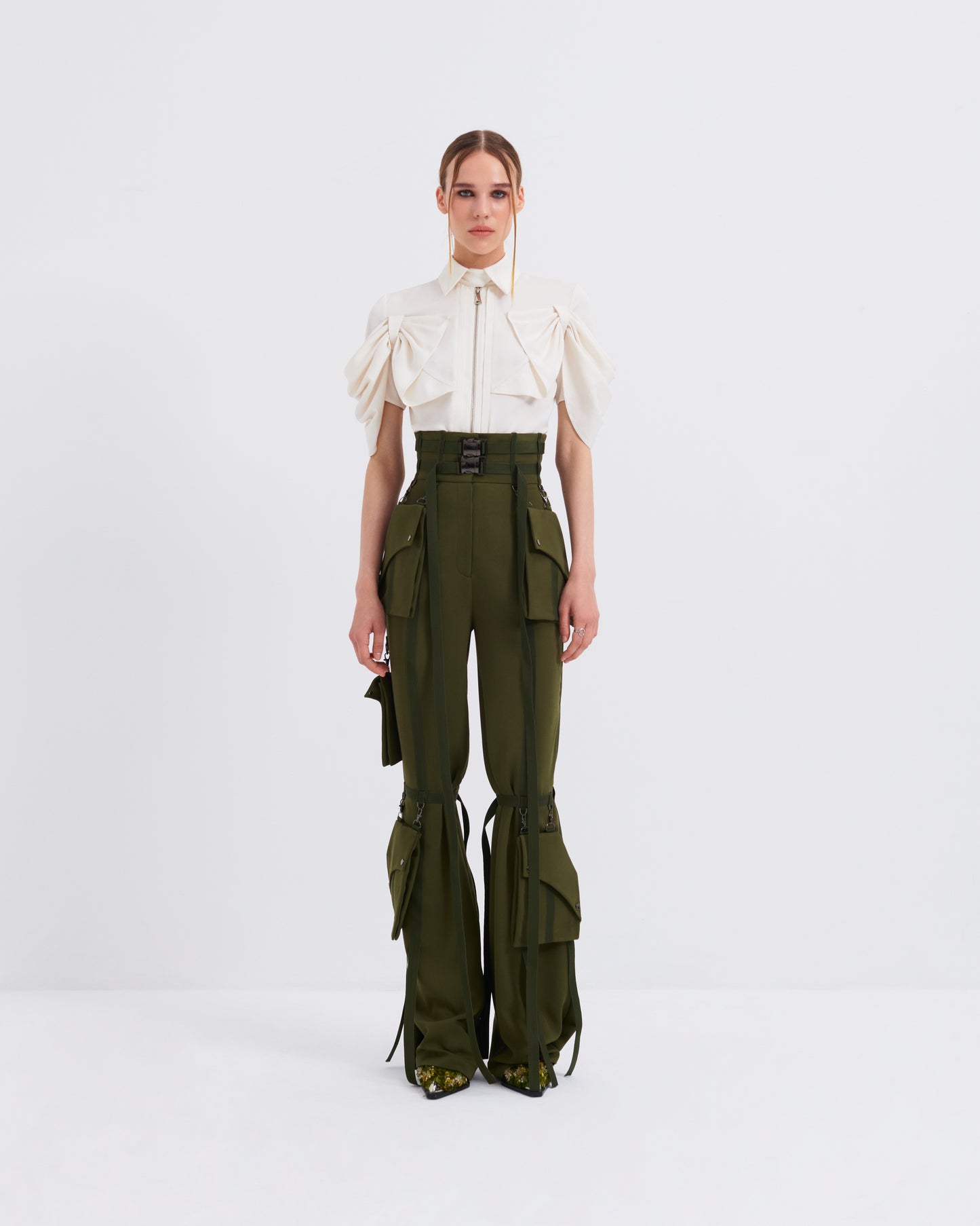 Tayfun Kaba High Waisted Cargo Pants