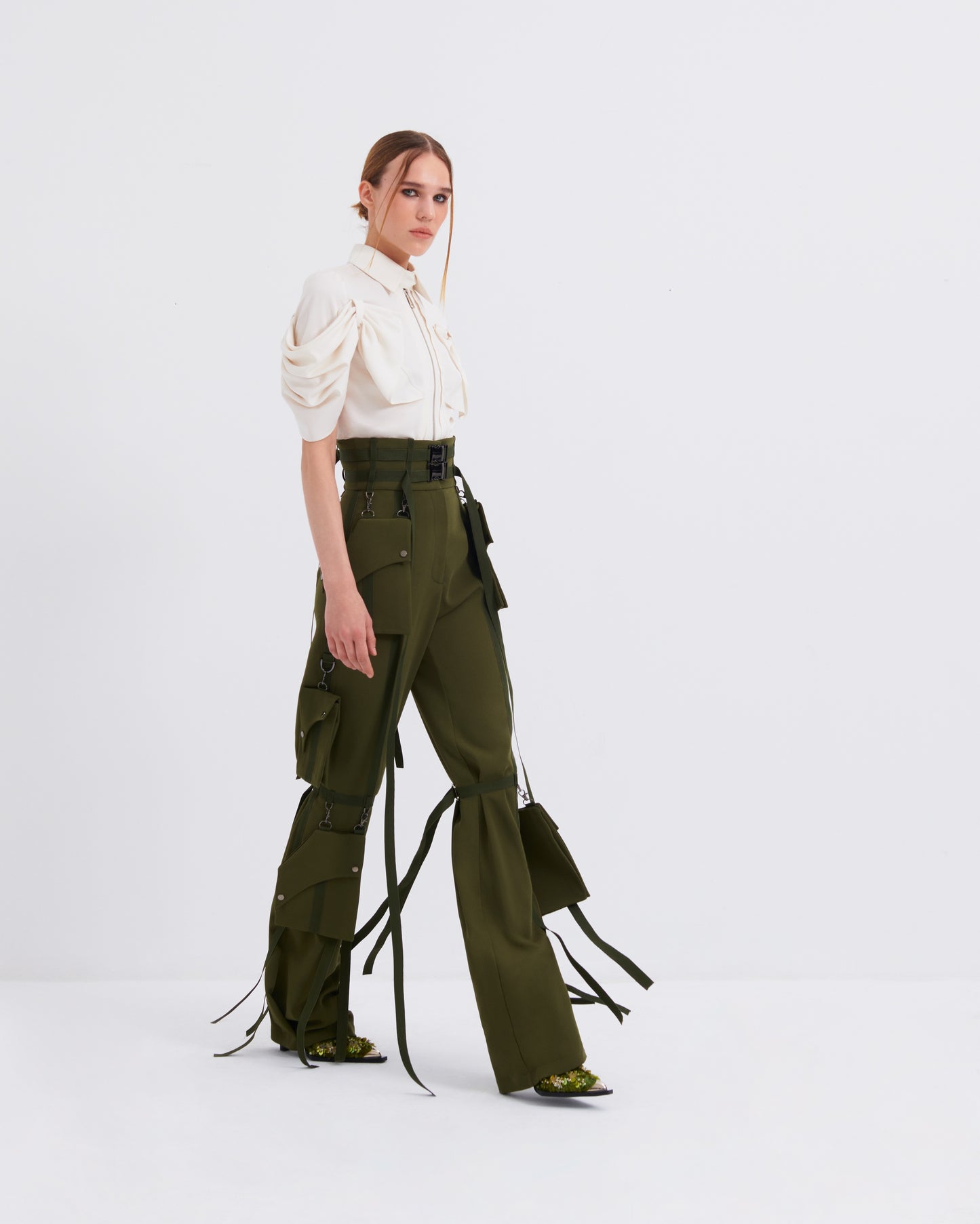 Tayfun Kaba High Waisted Cargo Pants