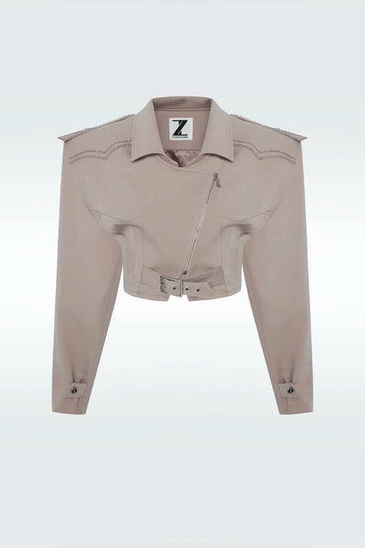Zeynep Tosun Stud Jacket Beige