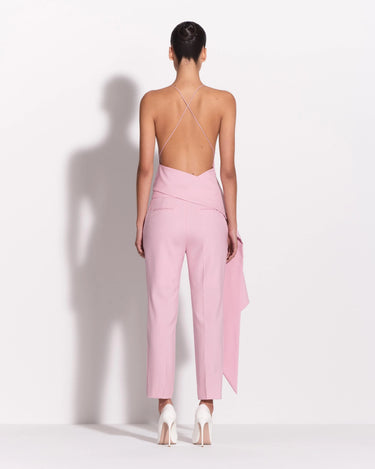 Alex Perry Bikini Wrap Asymmetric Top in Wool Blush Pink