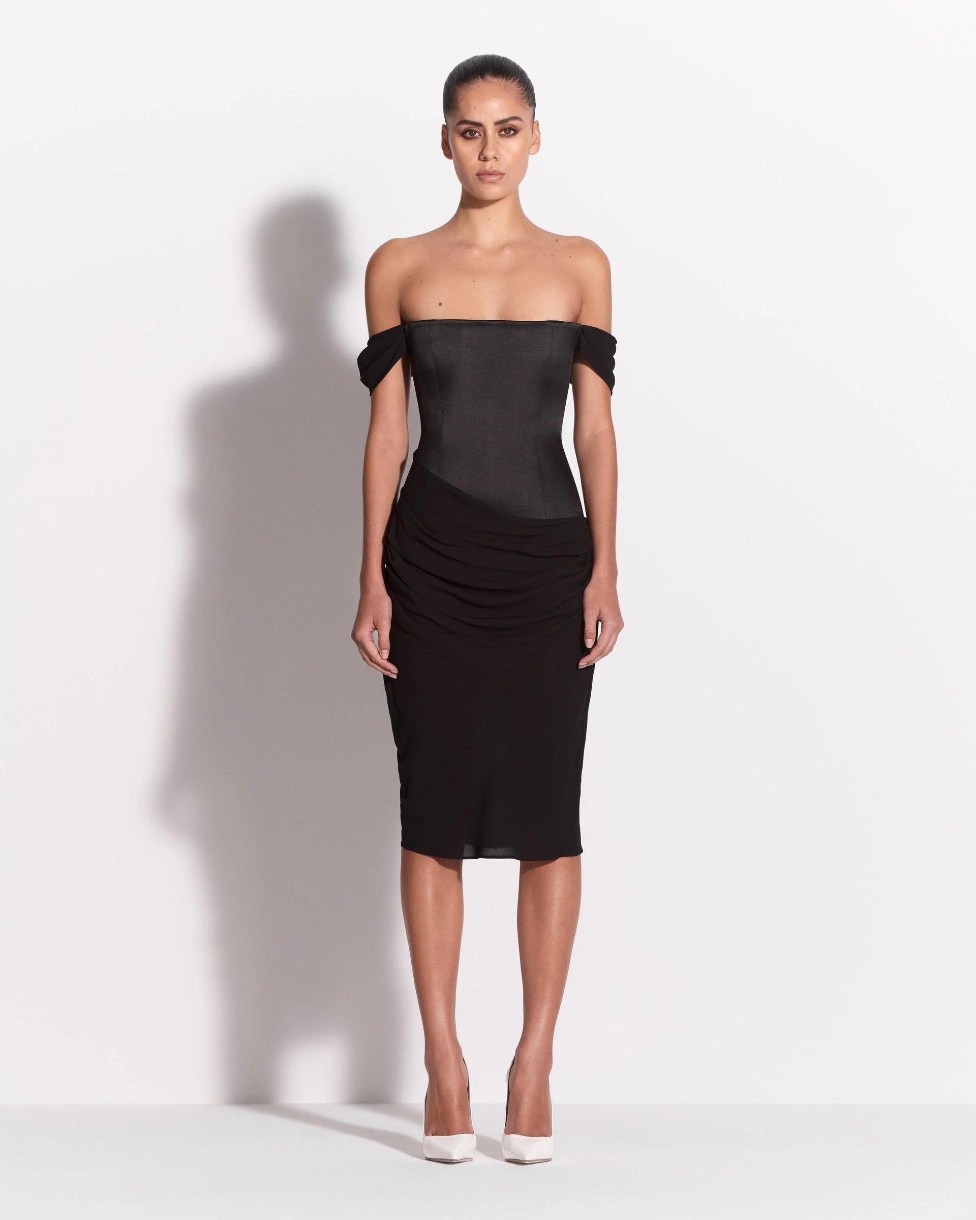 Longline Dress in Duchess Satin