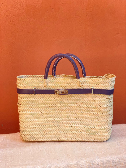 DLD Panier straw bag Navy
