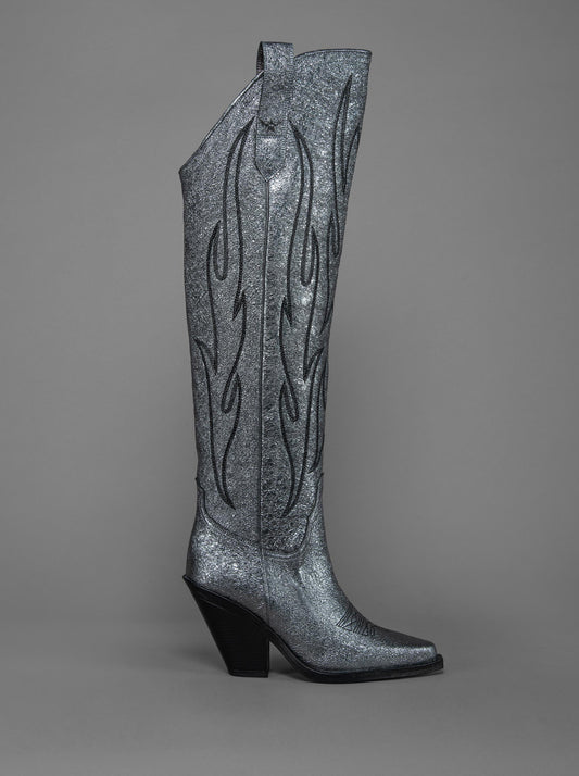 LOIE Crown Anthracite Leather  Boots