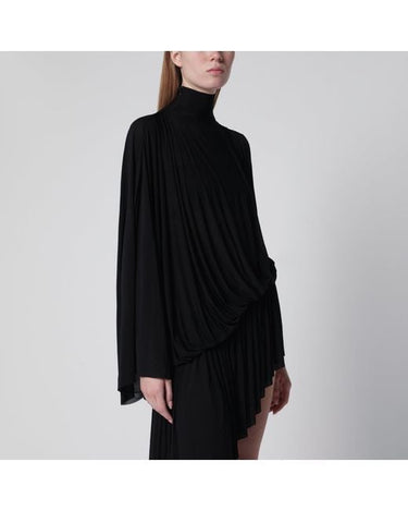 Francesco Murano Single Sleeve High Neck Dress Black
