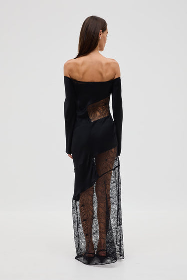 Third Form Inhale Panel Off Shoulder Dress Ink