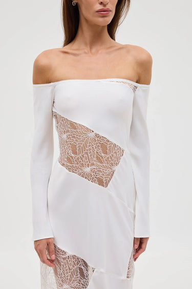 Inhale Panel Off Shoulder Dress Opal