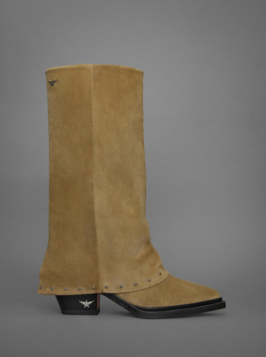 LOIE Joy Camel Suede Boots