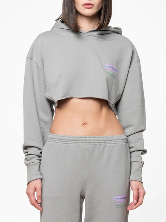 SOON TO BE ANNOUNCED  Essentials Crop Hoodie Moon Mist