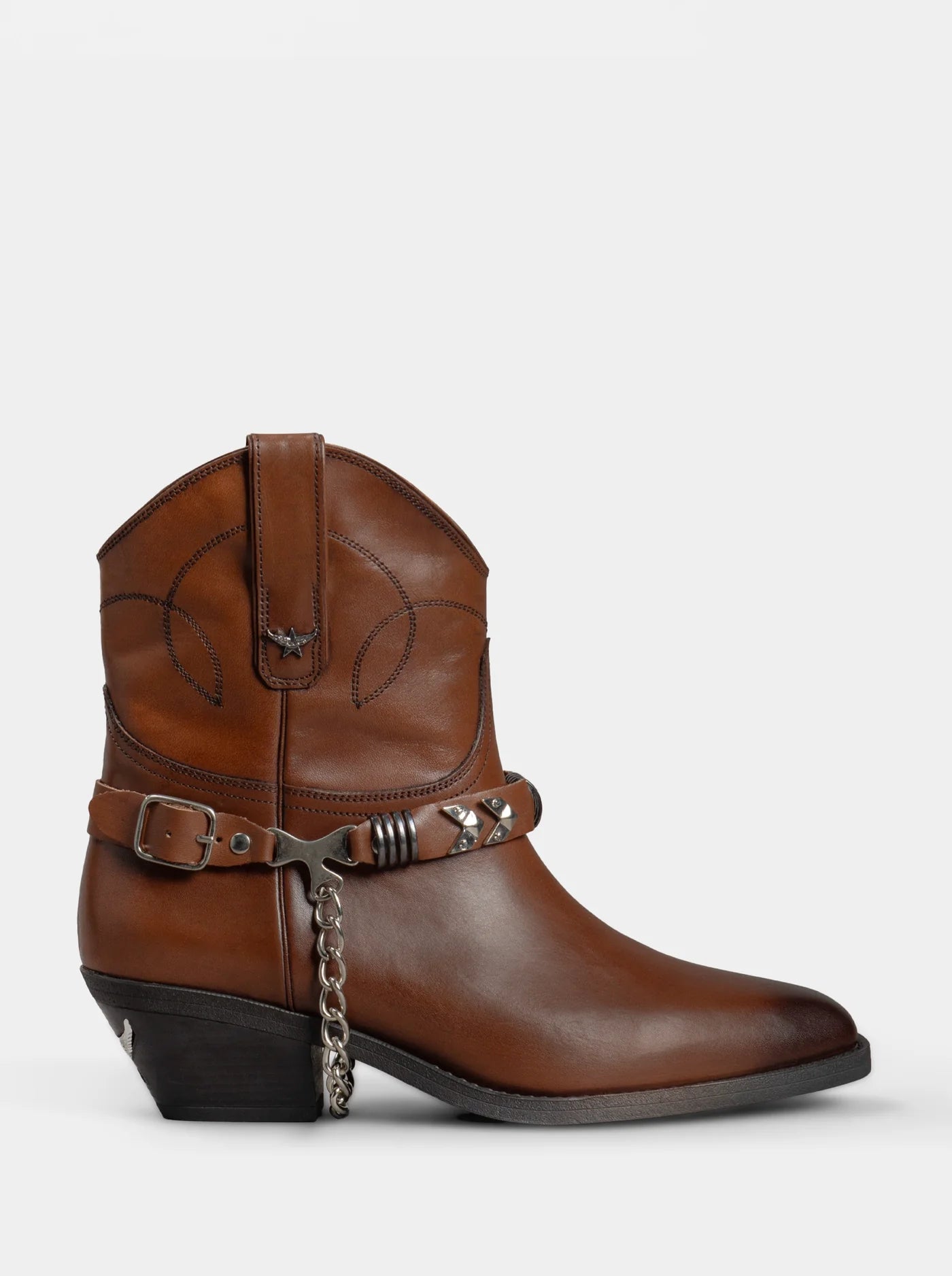 LOIE Unique Brown  Leather Boots Belt