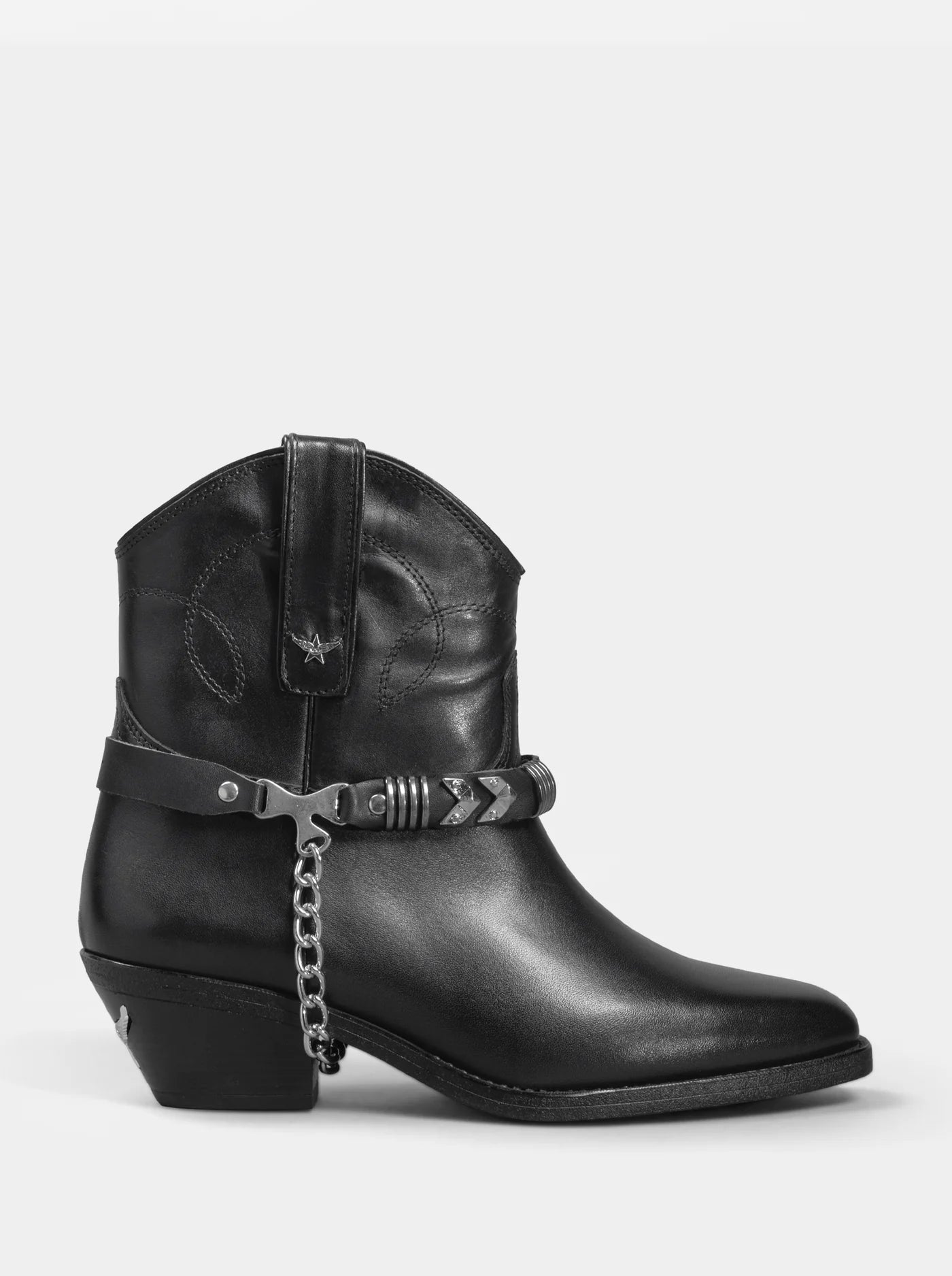 LOIE Unique Black  Leather Boots Belt